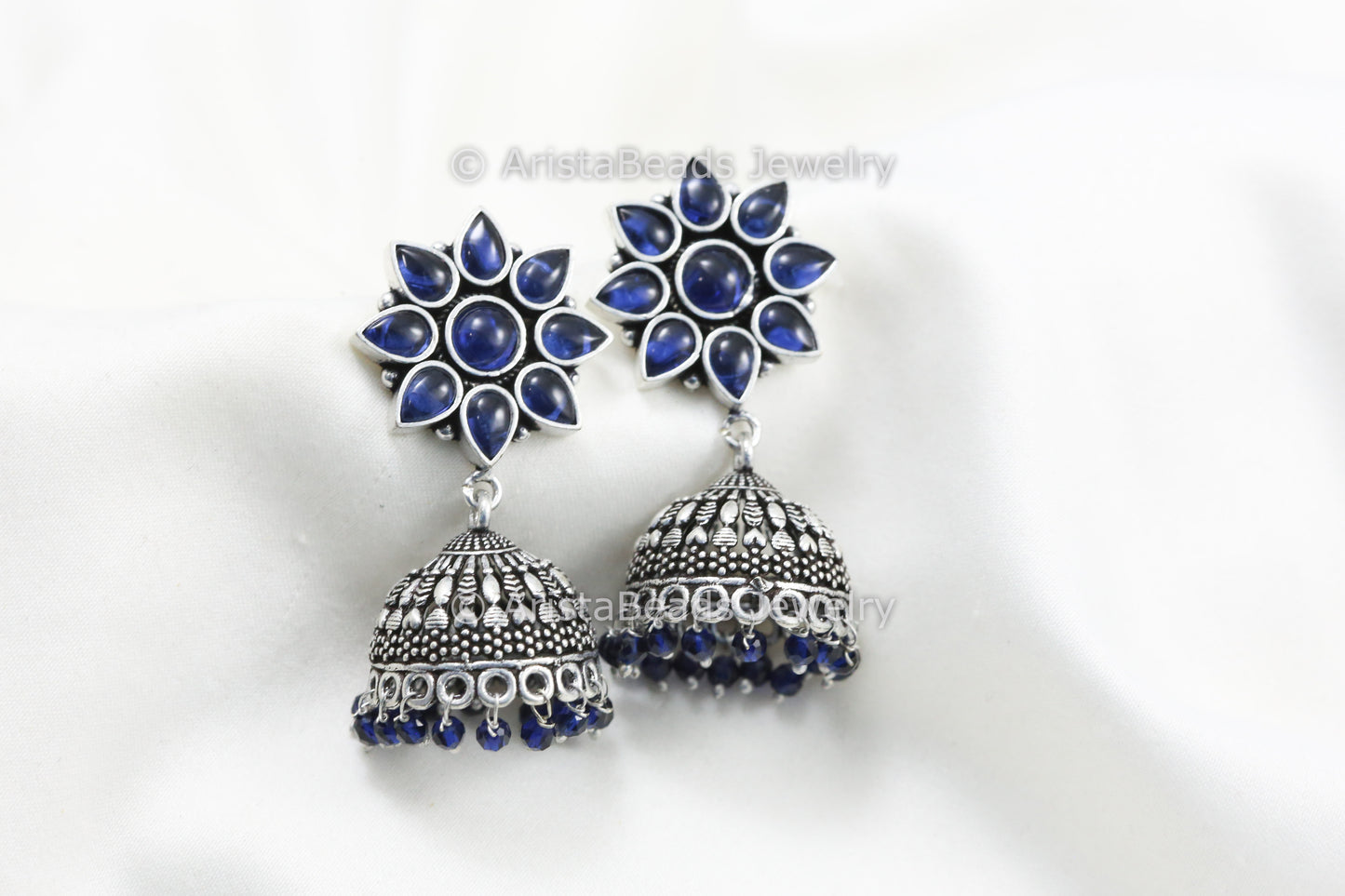 Oxidized Jhumka  - Blue