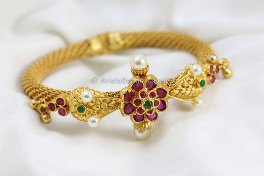 Gold Look Polki Bangle Bracelet