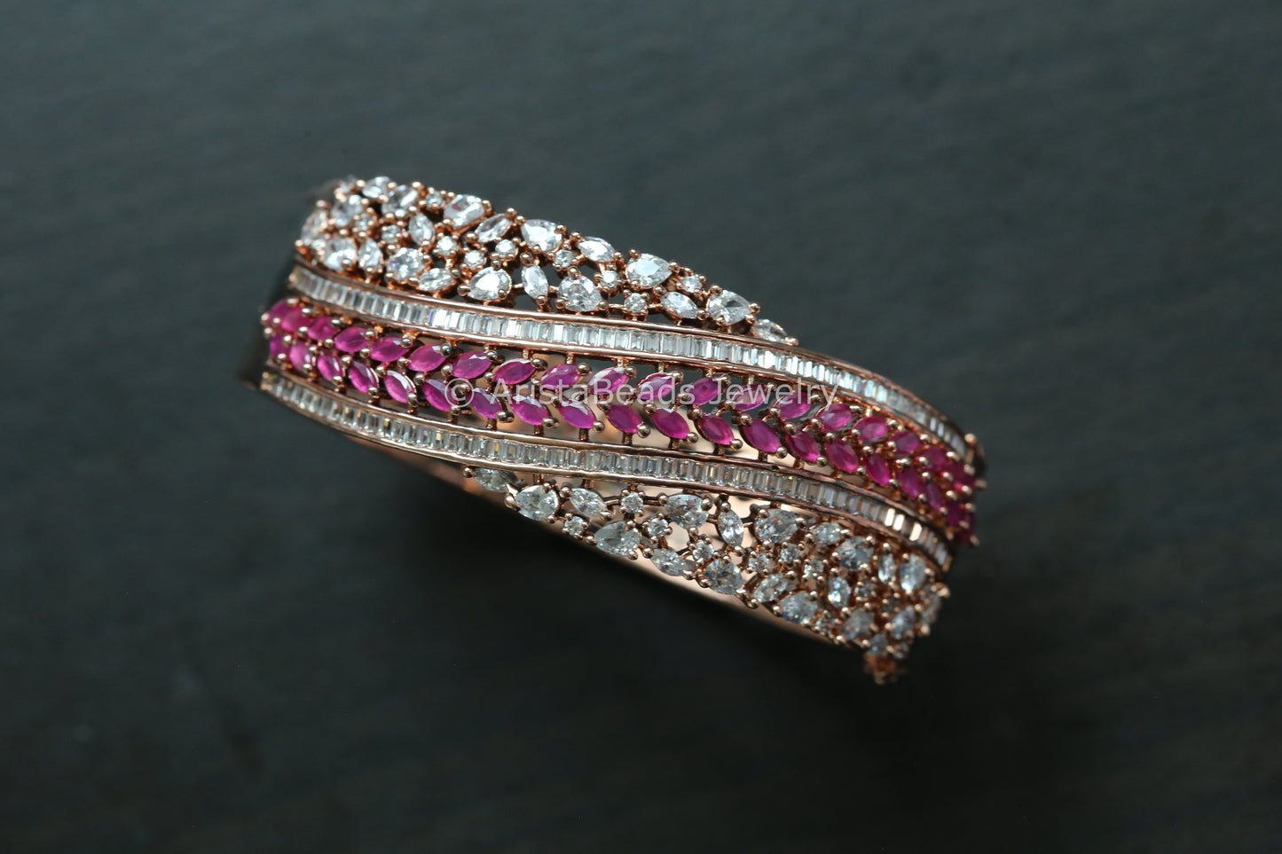 Premium Quality Rose Gold CZ Bracelet (2.4, 2.6)