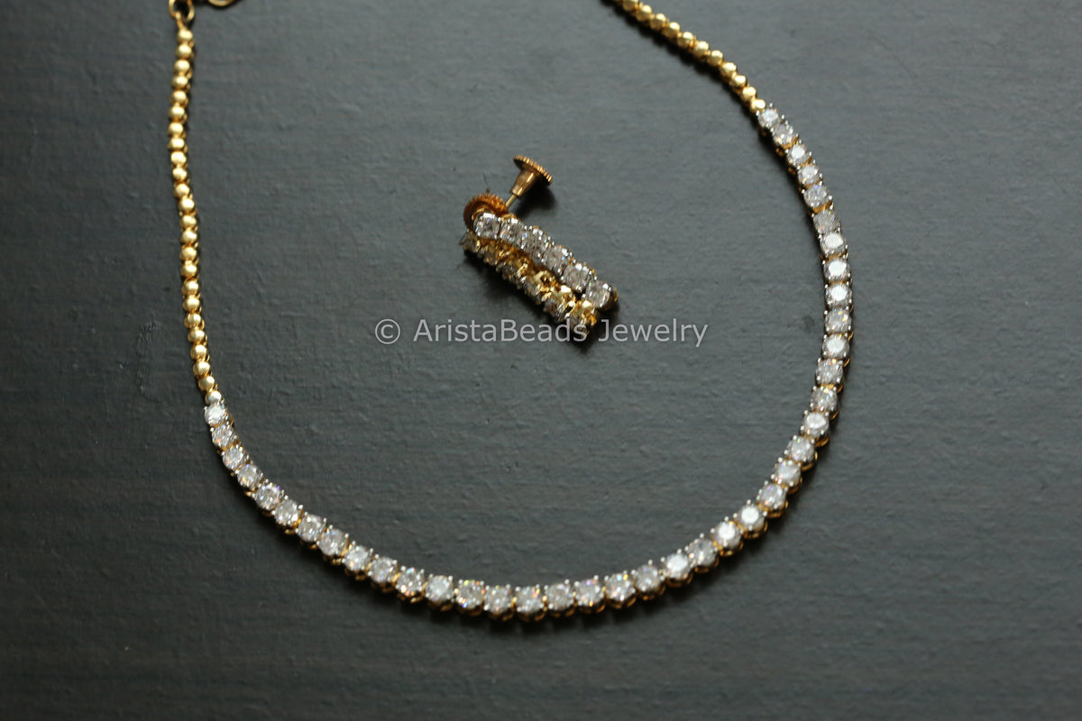 Premium Quality Solitaire Look CZ Necklace Set