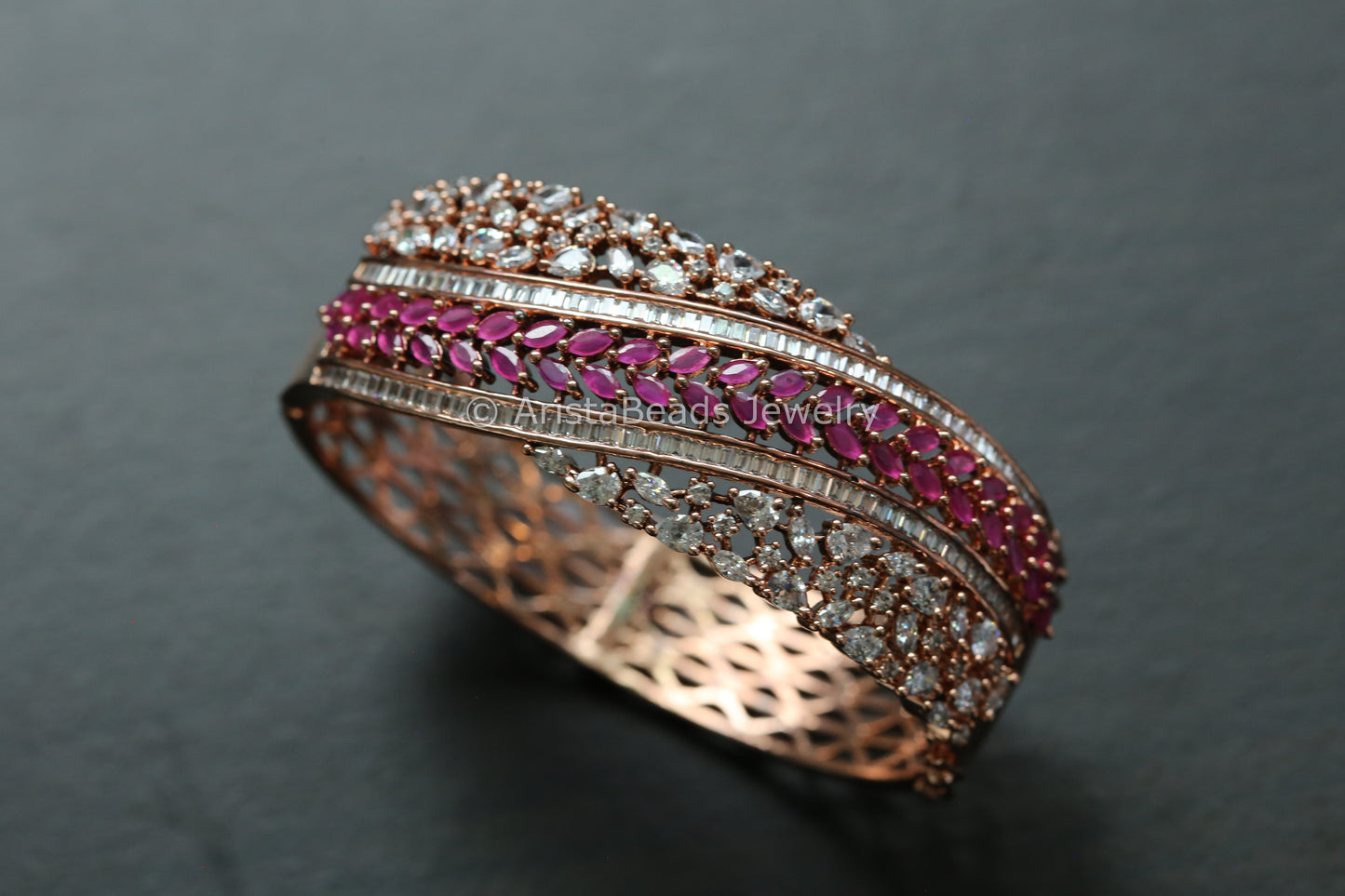 Premium Quality Rose Gold CZ Bracelet (2.4, 2.6)