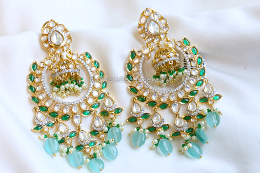 Kundan Emerald Chandbaali