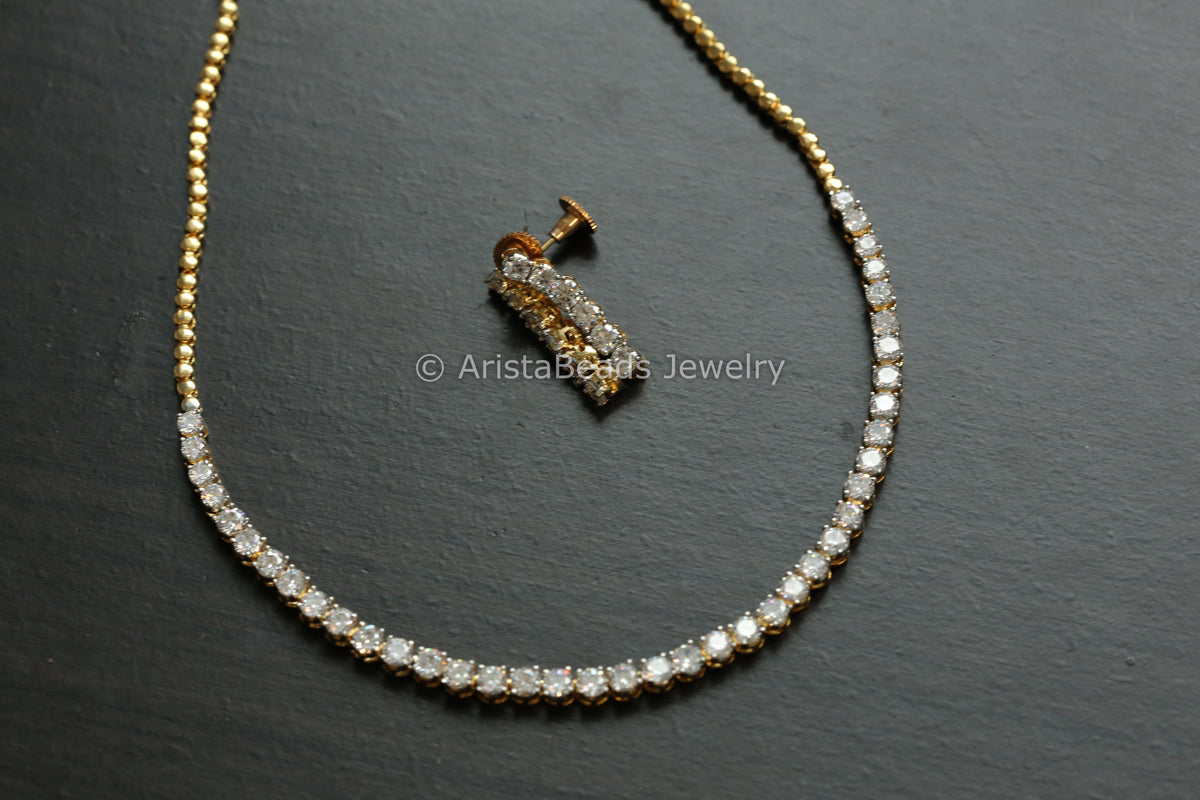 Premium Quality Solitaire Look CZ Necklace Set