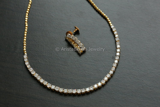 Premium Quality Solitaire Look CZ Necklace Set