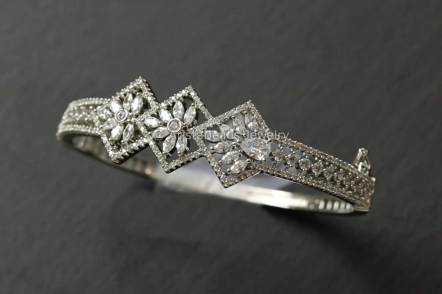 Premium Silver Finish Micro CZ Bracelet (Openable)