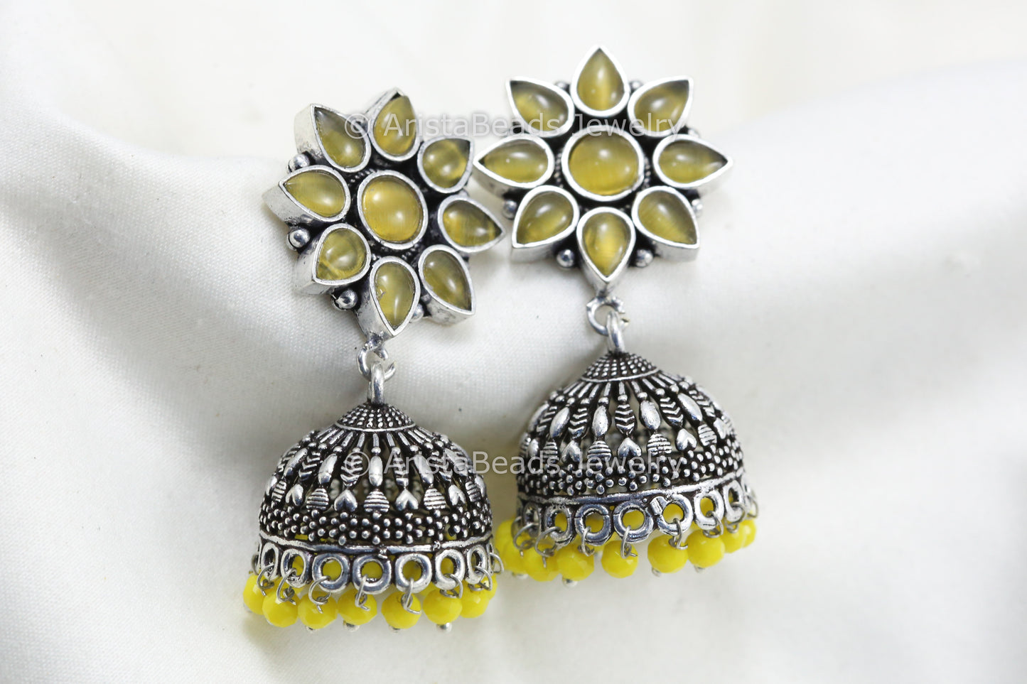 Oxidized Jhumka  - Yellow