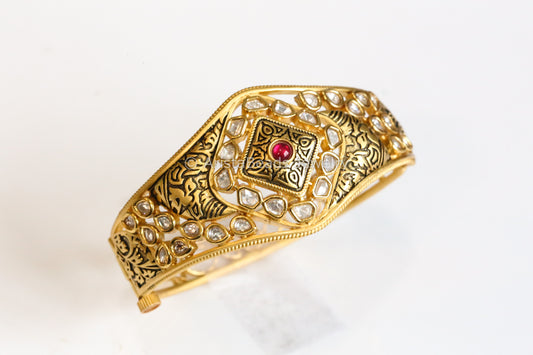 Uncut Polki & Enamel Bracelet