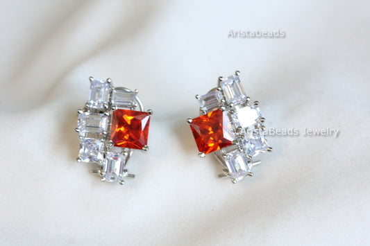 Premium Quality CZ Studs - Orange