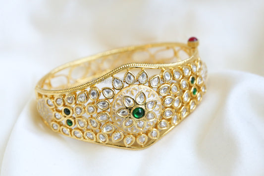 Uncut Polki & Ivory Enamel Bracelet