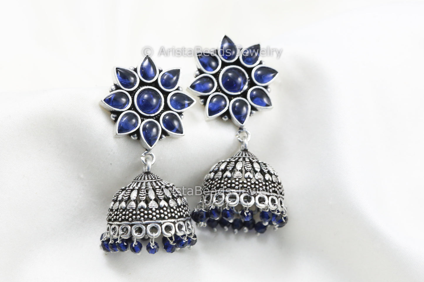 Oxidized Jhumka  - Blue