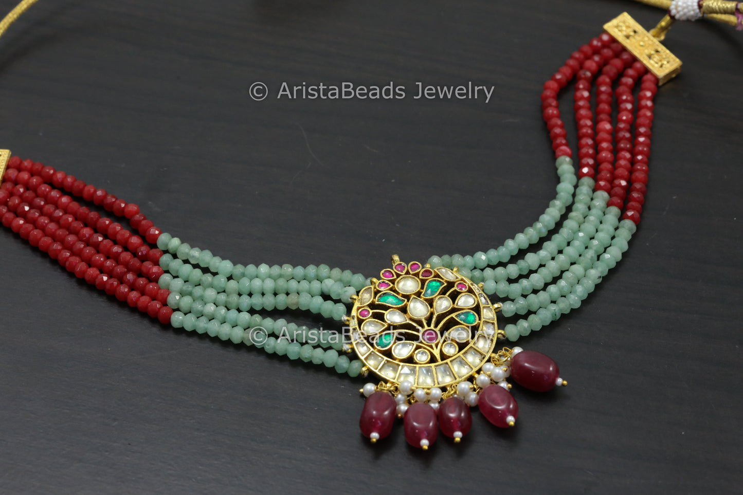 Pachi Kundan Necklace -Multi