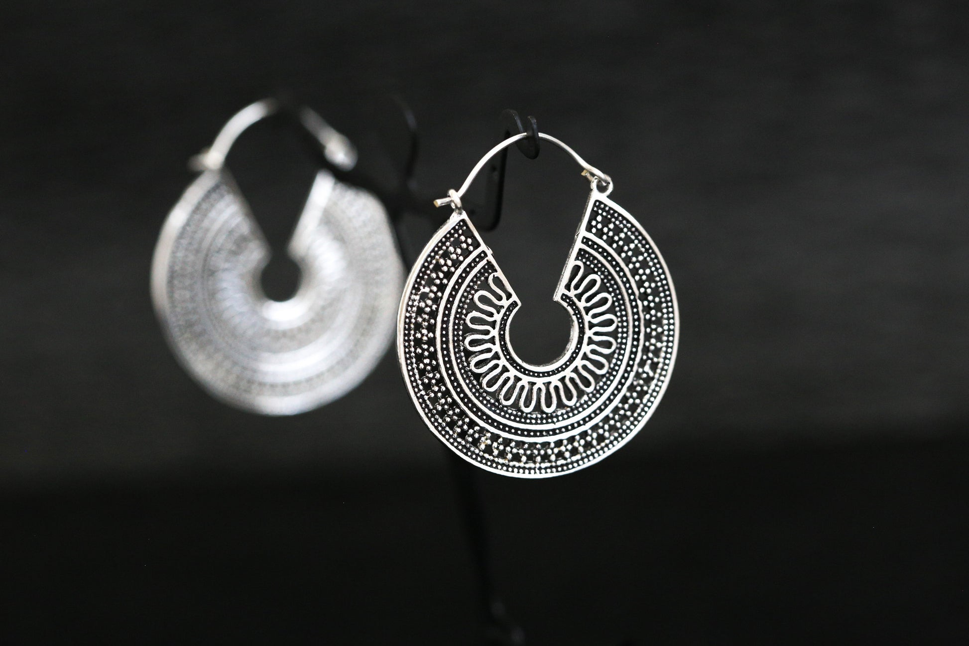 Brass Tribal Hoops 