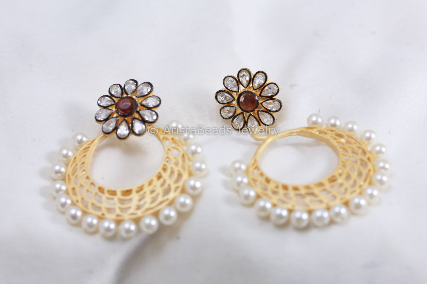 Matt Finish Chandbaali -  Brown