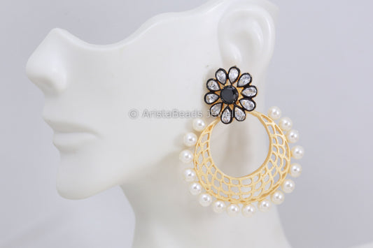 Matt Finish Chandbaali -  Black