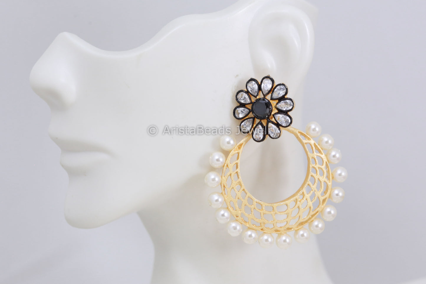 Matt Finish Chandbaali -  Black