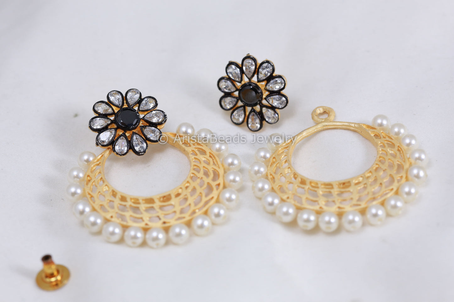 Matt Finish Chandbaali -  Black