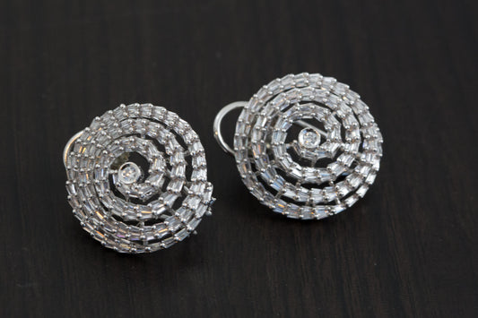 Clear CZ Spiral Studs