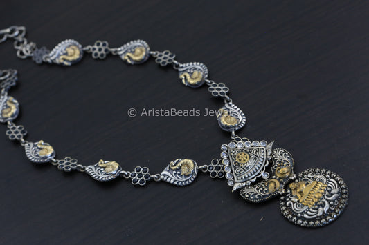 Clear Black CZ Two Tone Necklace