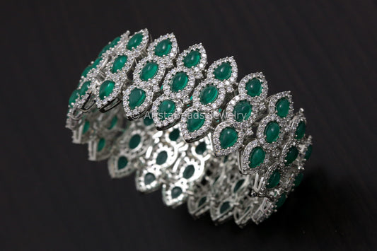 Emerald Premium Quality CZ Bangle Bracelet (openable)