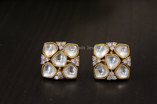 Cute Uncut Polki Studs