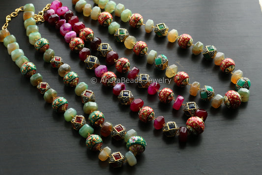 Tanjore Painting Beaded Necklace Mala Set