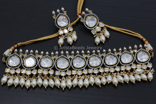 Big Uncut Polki Kundan Choker Set