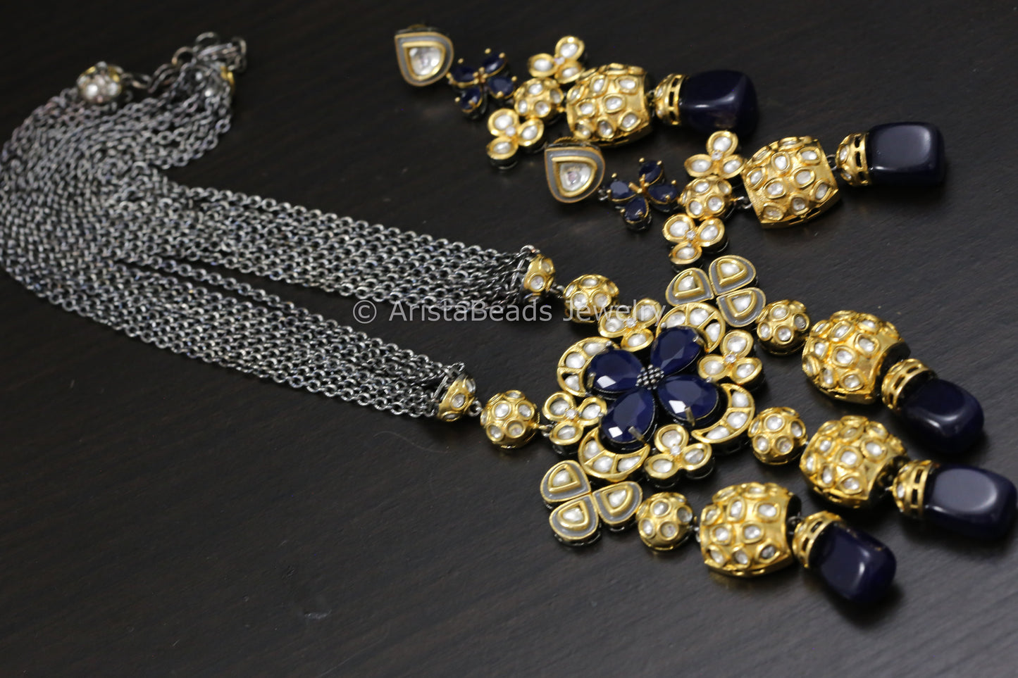 Contemporary Victorian Kundan Necklace Set