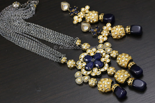 Contemporary Victorian Kundan Necklace Set