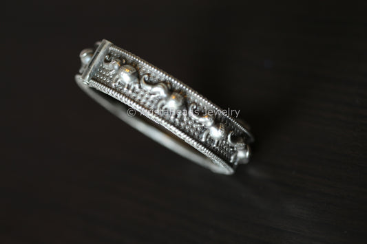 Silver Look Elephant Kada/ Bangle (openable)