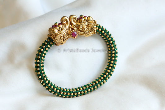 Antique Gold Elephant Bangle - Green Gold (2.4/ 2.6)