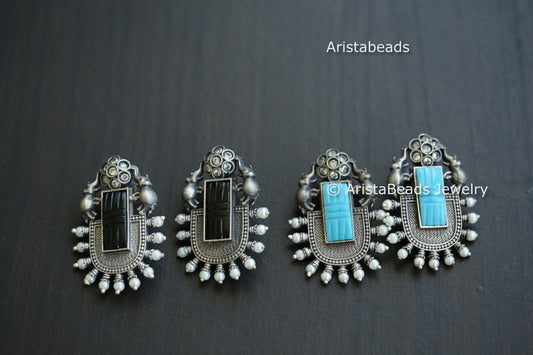 Carved Stone Earrings