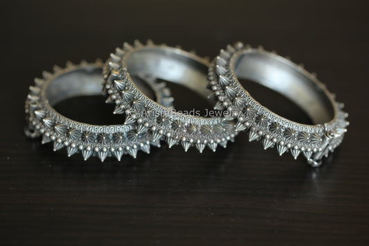 Silver Look Alike Spike Bangle (openable)