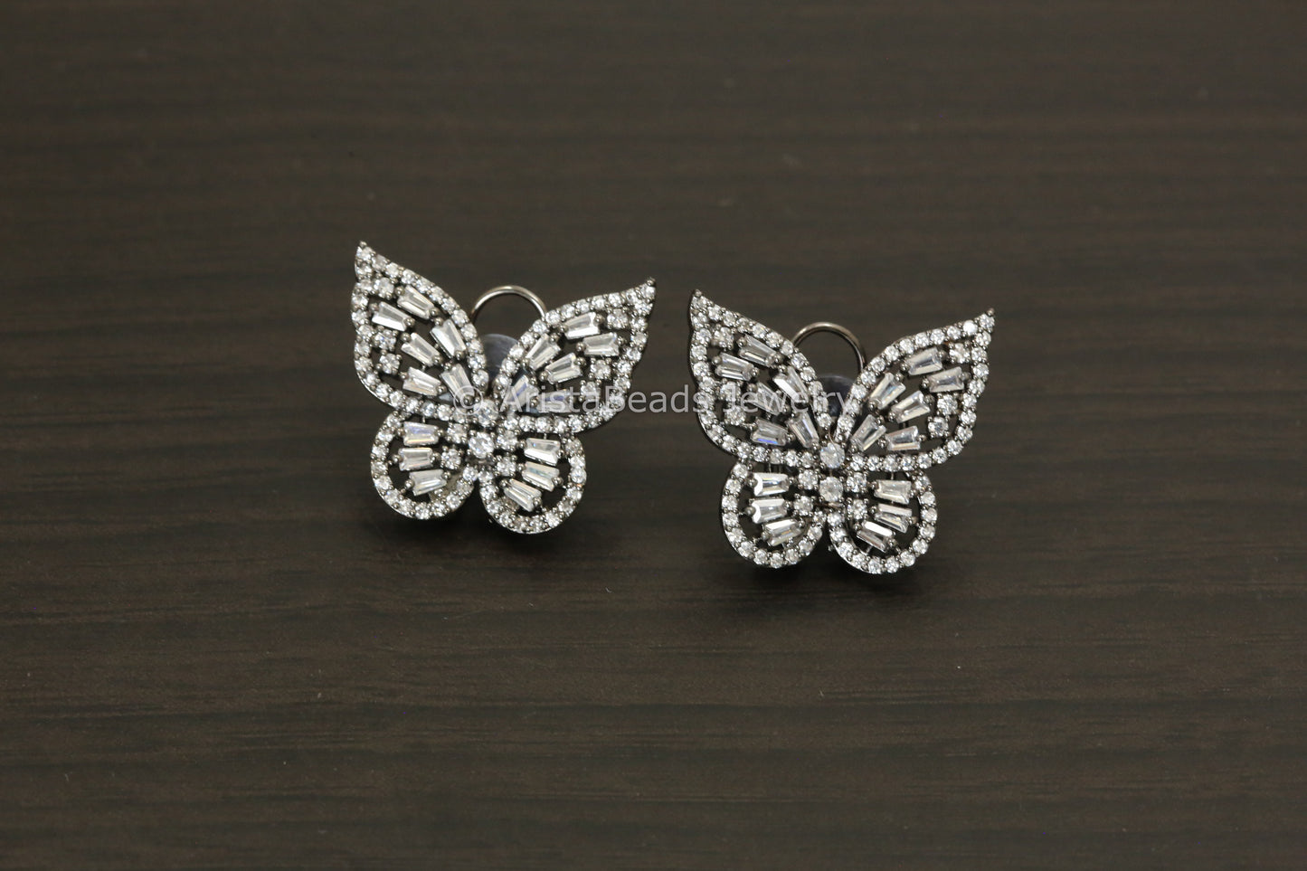Cute CZ Butterfly Earrings