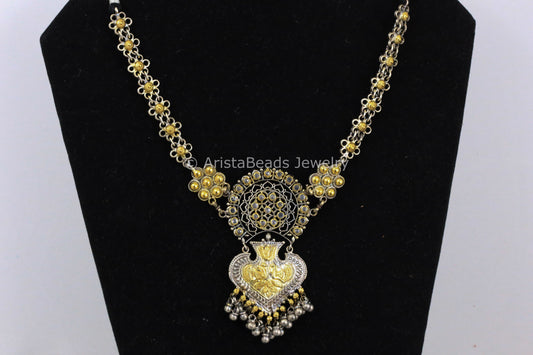 925 Dual Tone Polki Necklace