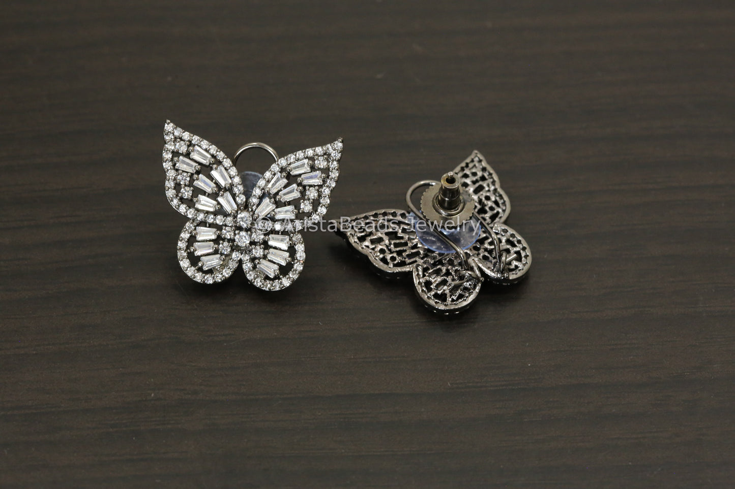 Cute CZ Butterfly Earrings