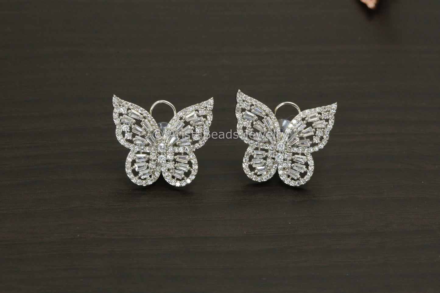 Cute CZ Butterfly Earrings