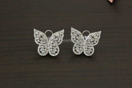 Cute CZ Butterfly Earrings