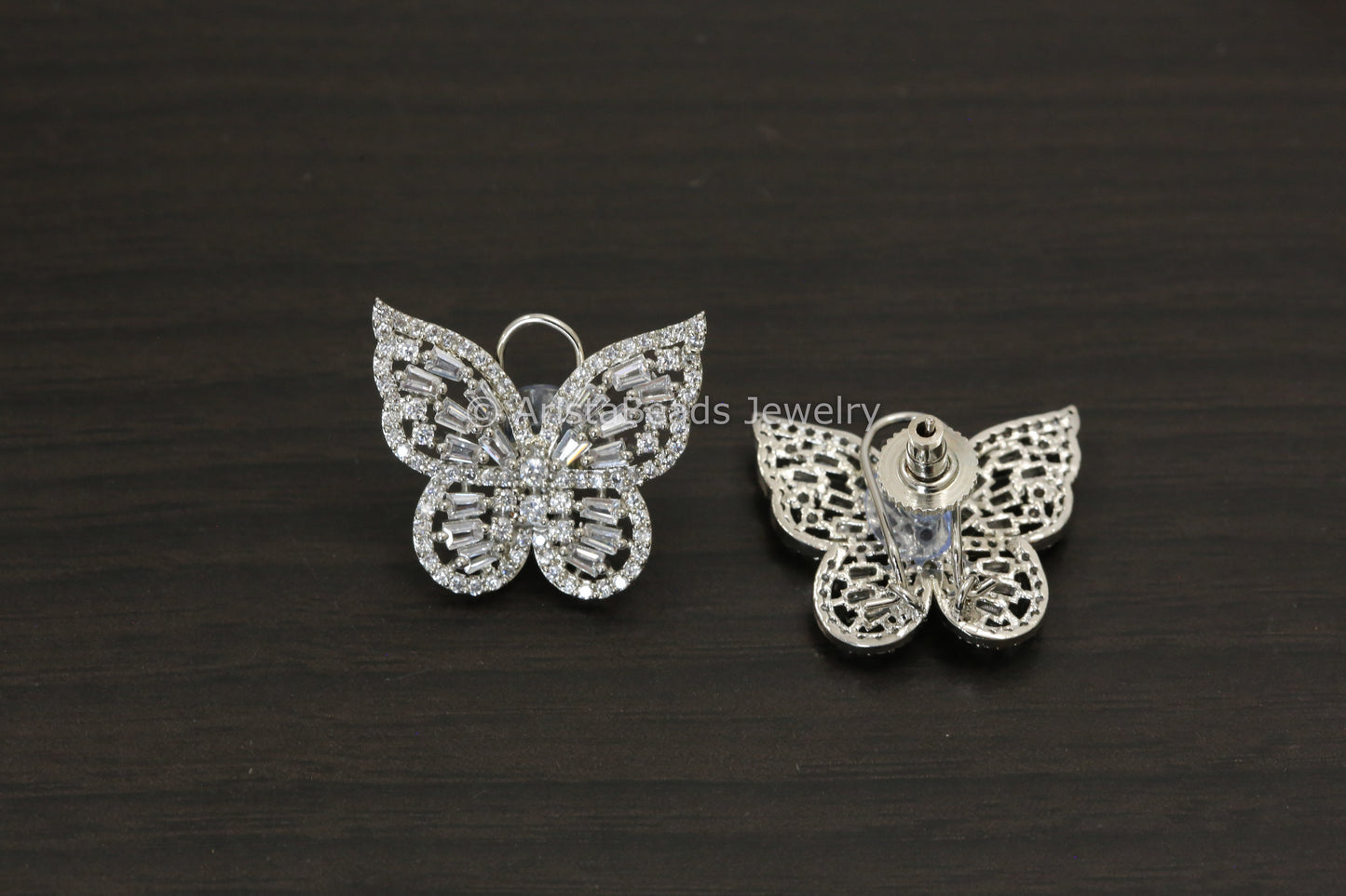 Cute CZ Butterfly Earrings