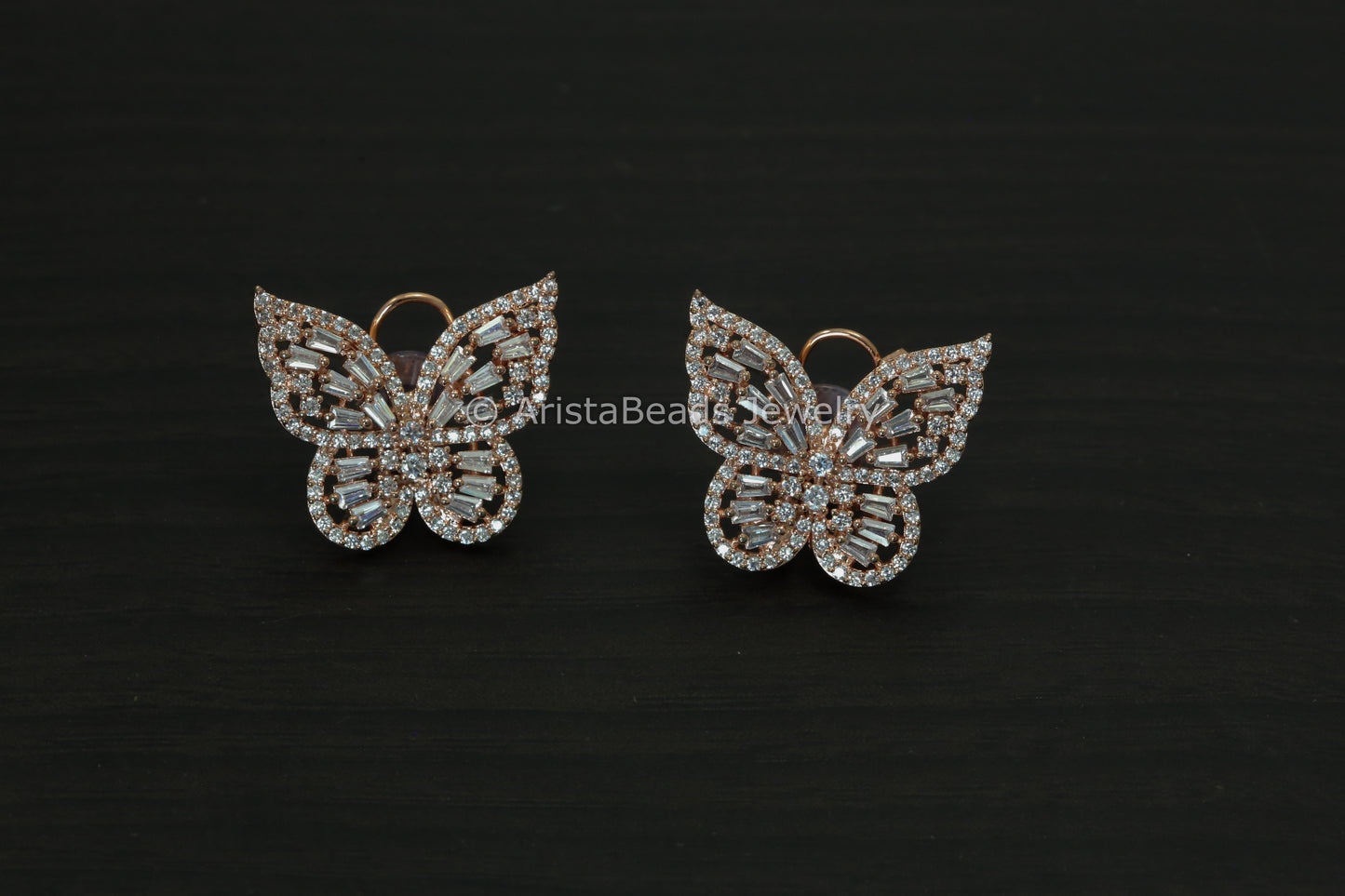 Cute CZ Butterfly Earrings