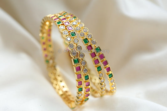 Multicolor CZ Bangle Set (set of 4)