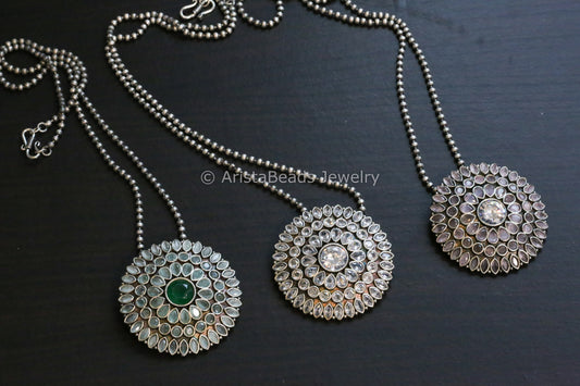 Round CZ Pendant Chain Necklace