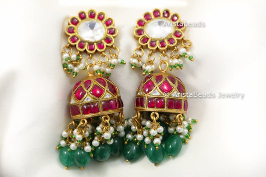 Handmade Jadau Kundan Jhumka