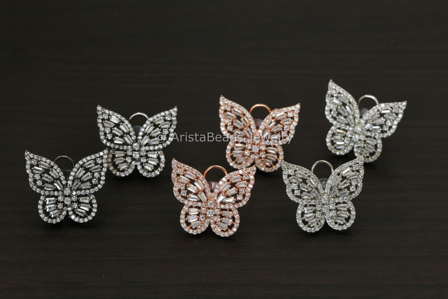 Cute CZ Butterfly Earrings