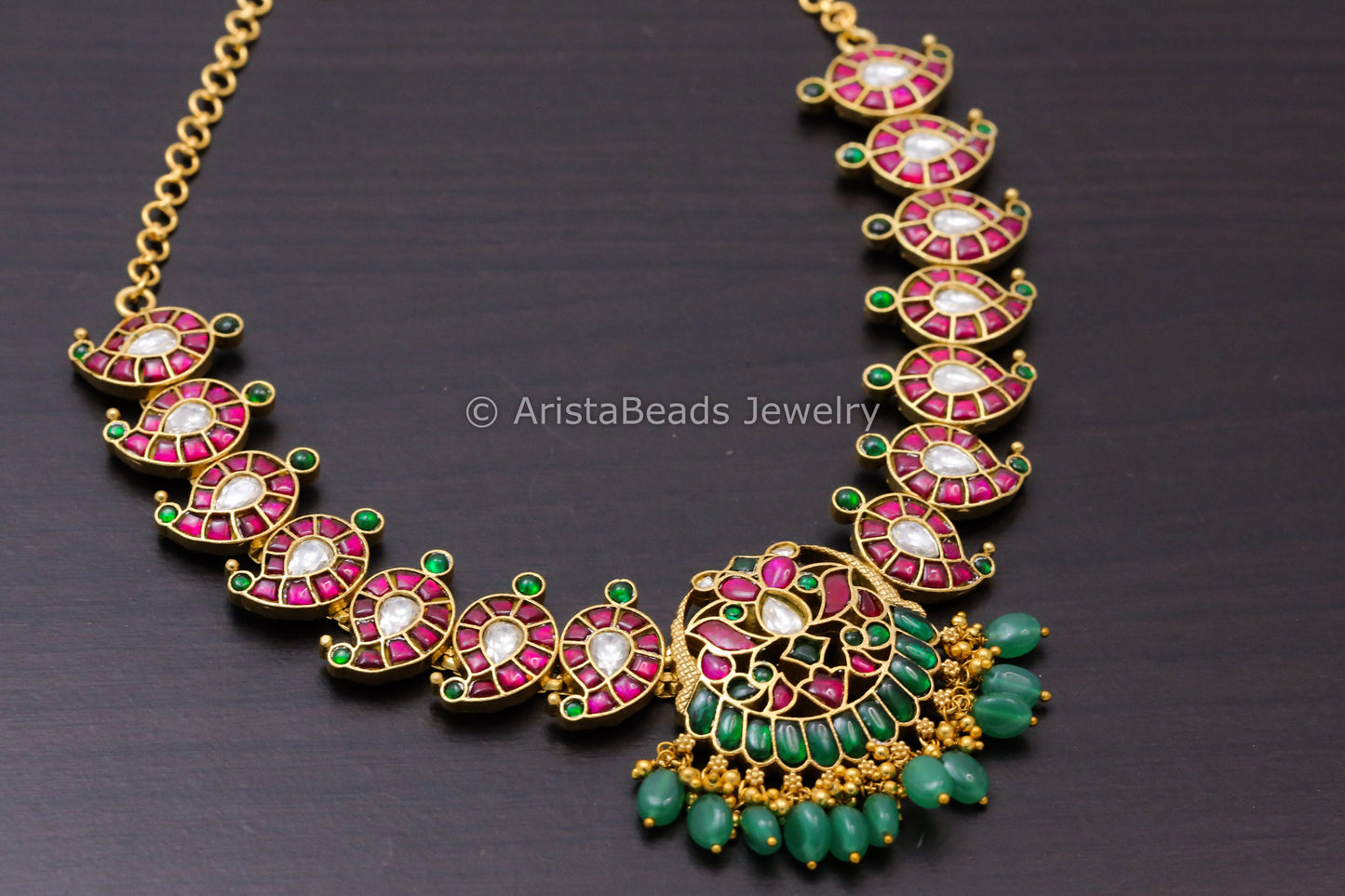 Next To Real Jadau Kundan Mango Necklace