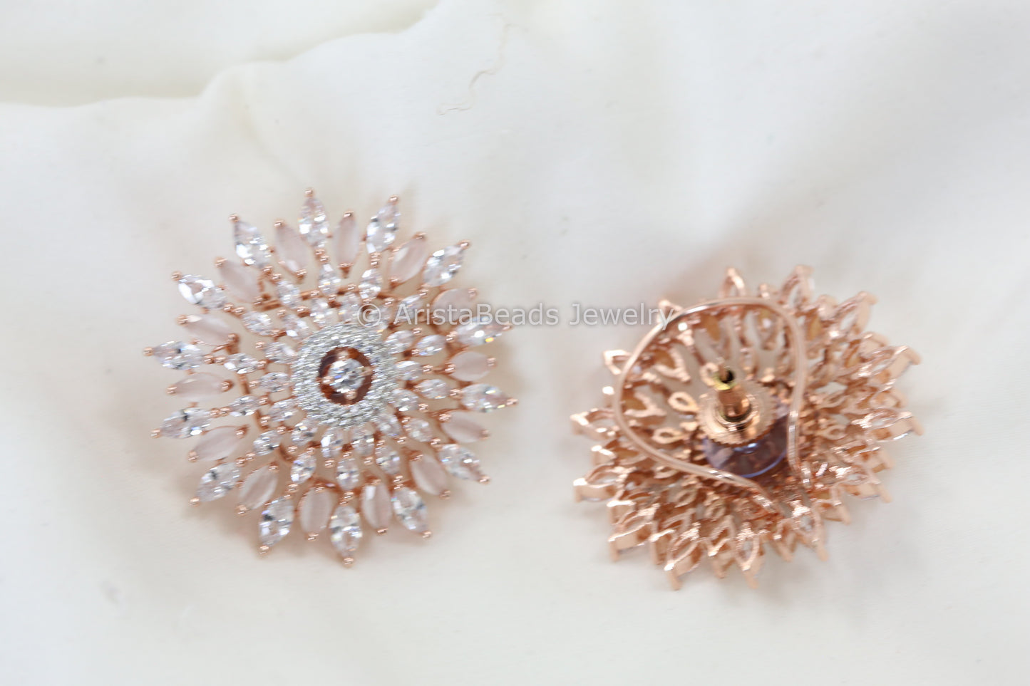 Rose Gold Large Studs -Blush Pink