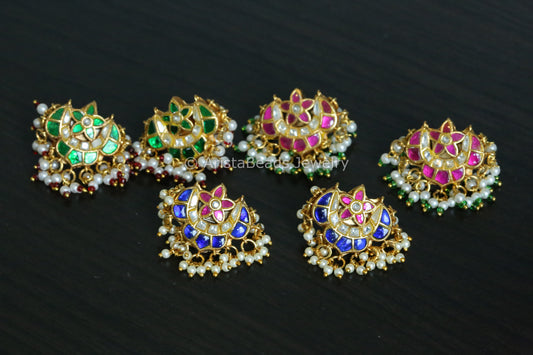 Silver Look Alike Jadau Studs