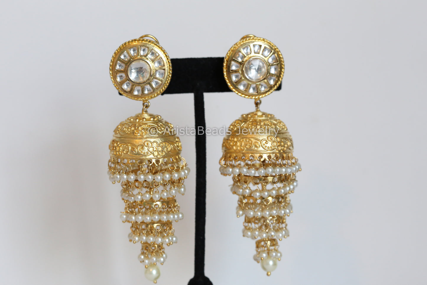 Kundan Polki Layered Jhumki