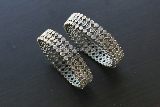 Blush Pink Oxidized Bangle Set (2.6)