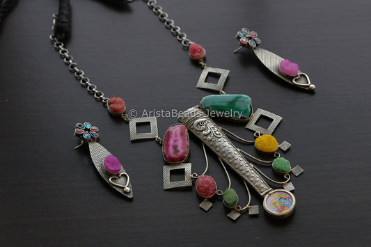 Contemporary Druzy Necklace Set