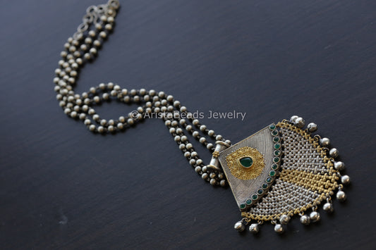 Green Dual Tone Necklace